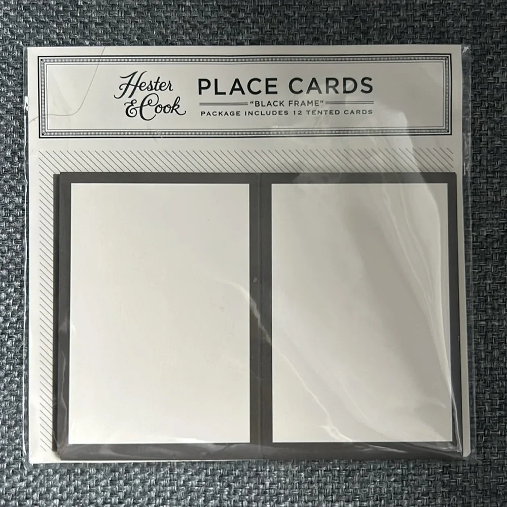 Hester & Cook PLACE CARDS PACKAGE INCLUDES 12 TENTED CARDS